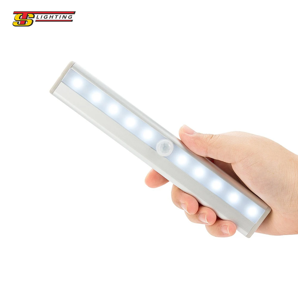 10 LED night light 4*AAA battery pir sensor cabinet light for night with remote control supplier