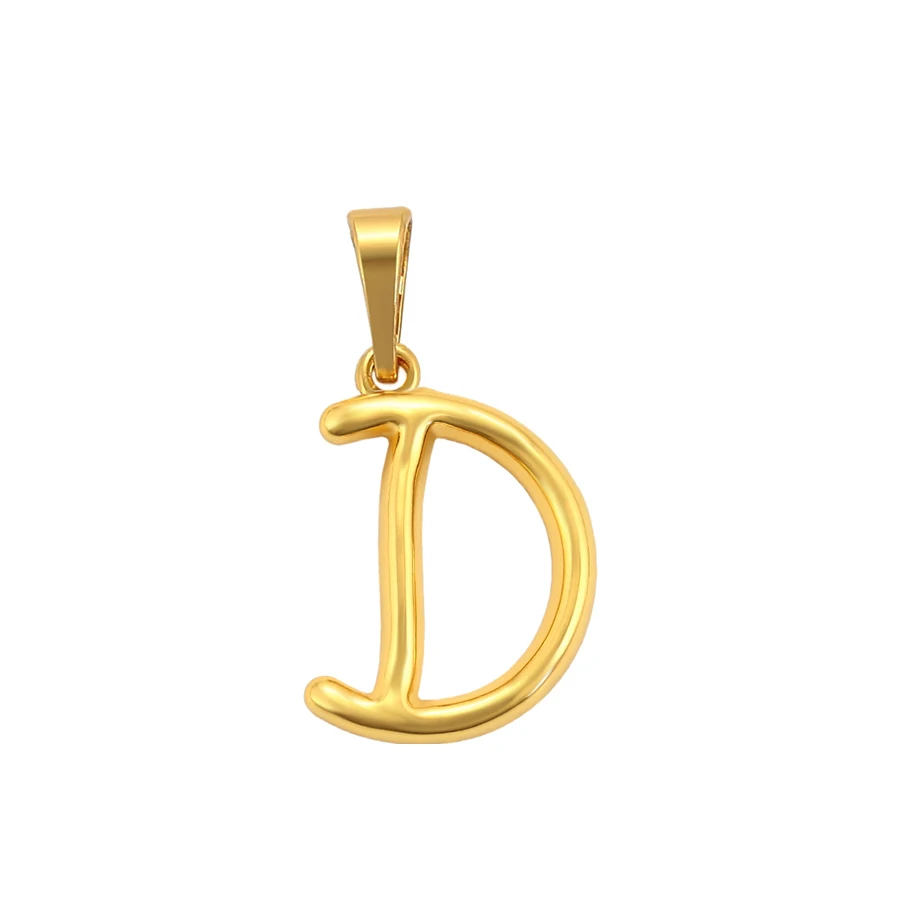 

34695 xuping fashion no stone 24K gold color letter D light pendant