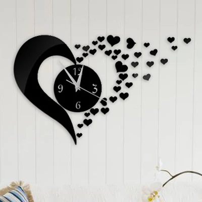 

DIY Preciser Mirror Wall Sticker Clock For Art Living Room Bedroom Office Decor