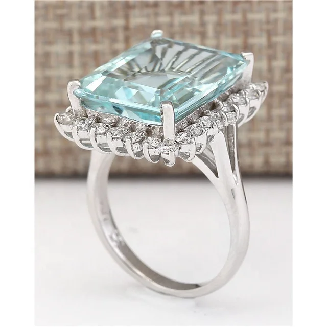 

Cute Fashion Big Water Blue Zircon Stone Ring Female Girls Wedding Jewelry Promise Engagement Rings For Women