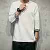 O neck camo sleeves blend cotton plain color t shirt for men