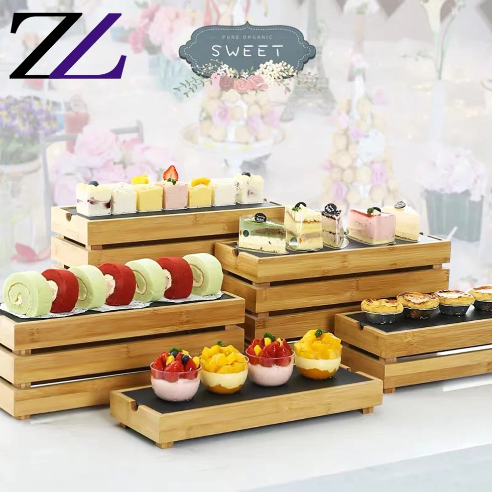 Crate Rustic Finish Wedding Decorative Wooden Tableware Food Stands