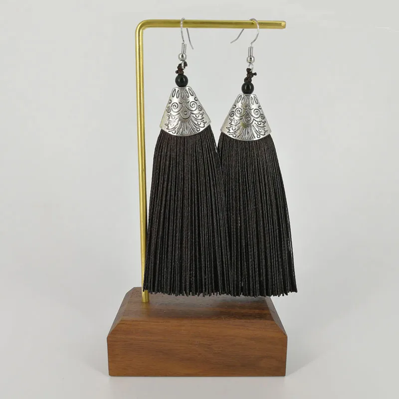 

Hot sell statement bohemia ethnic long tassel earrings