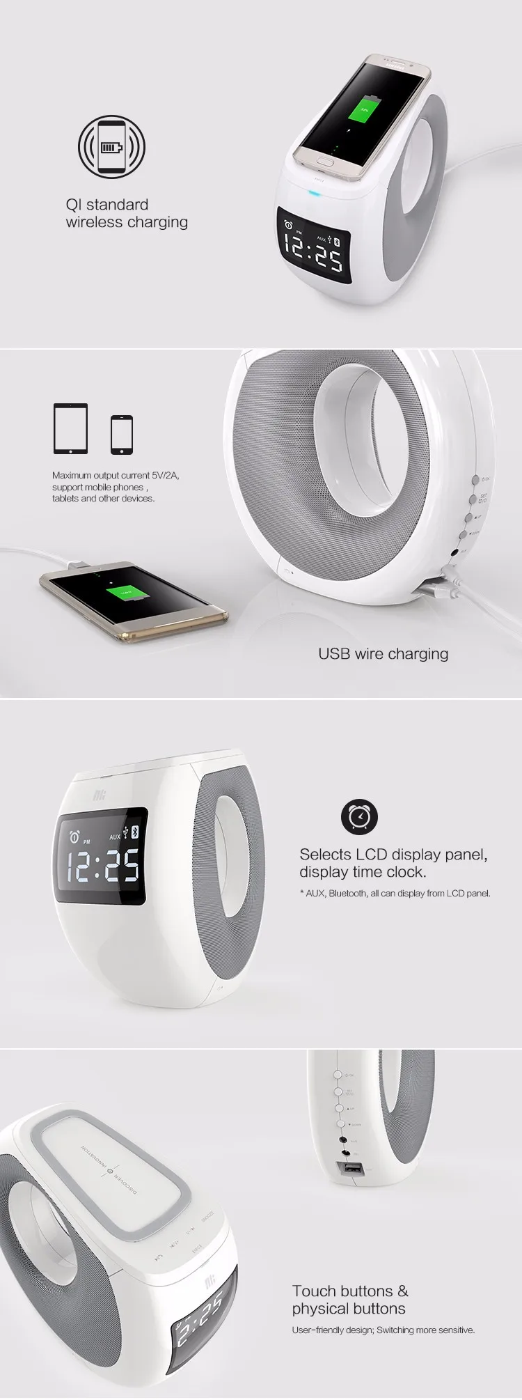 New design wireless charging for mobile phone home audio speaker QI bluetooth speaker - ANKUX.COM