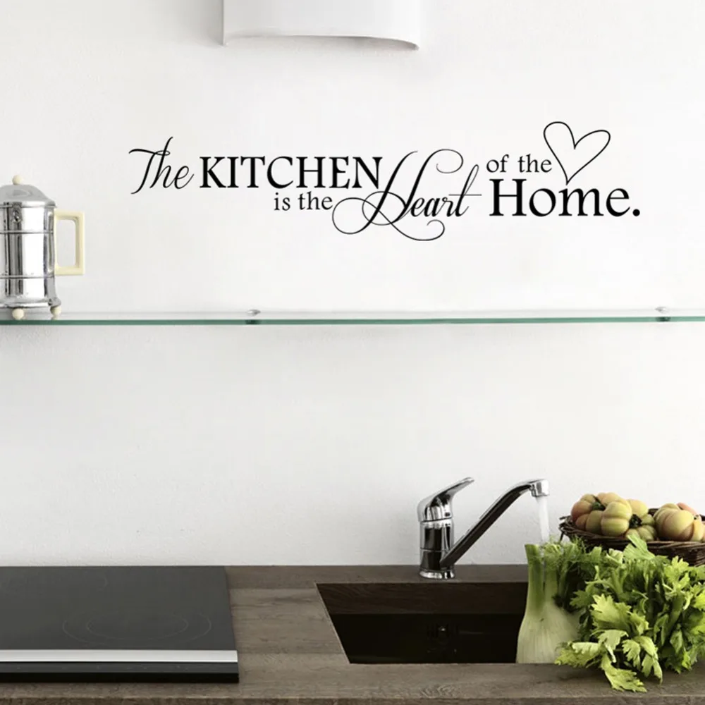 Cu3 New Kitchen Home Letter Heart Pattern PVC Removable Wall Sticker Home Decor