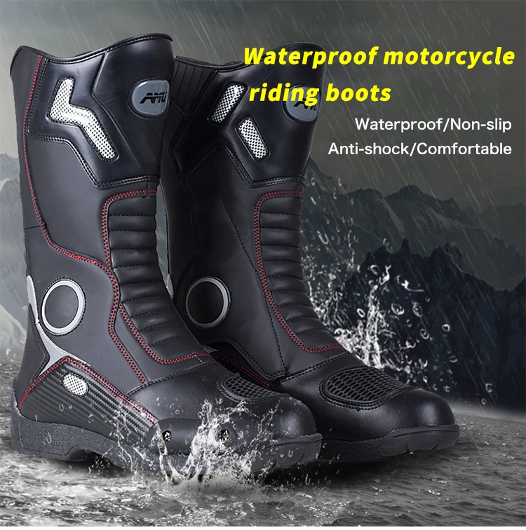Top Quality Tnac Antislip Touring Waterproof Leather Motorbike Boots
