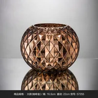 

factory wholesale set of three decorative mercury flower round glass vase for centerpieces