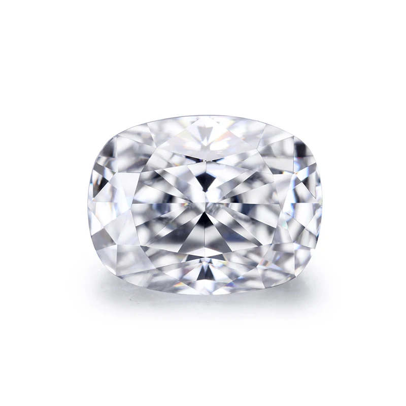 

modern style crushed ice cut cushion  white color moissanite diamond loose stones