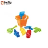 Sand castle mold toy plastic beach pail with shovel and water gun