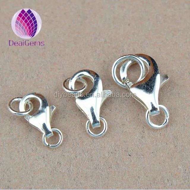 Wholesale 925 sterling silver lobster clasp 8 mm for making sterling silver jewelry