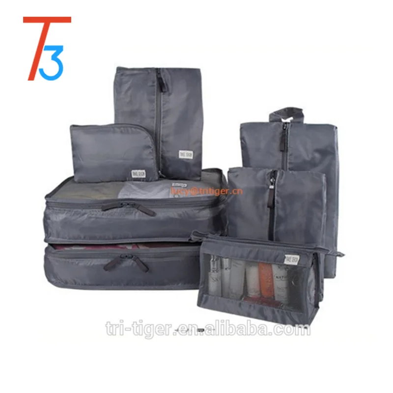 

7PC Travel Bags Waterproof Clothes Storage Packing Cube Organizer, Blue