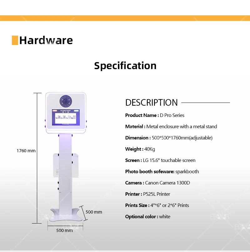 Amazing portable robot photo booth shell take photo with family and friends