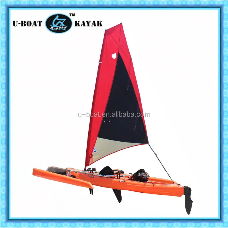
New design high quality 18ft plastic sailboat with foot drive pedal system and rudder on sale 