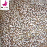 

Wholesale Ivory Embroidery bridal Korea lace beaded white dress lace fabrics HY1049-7