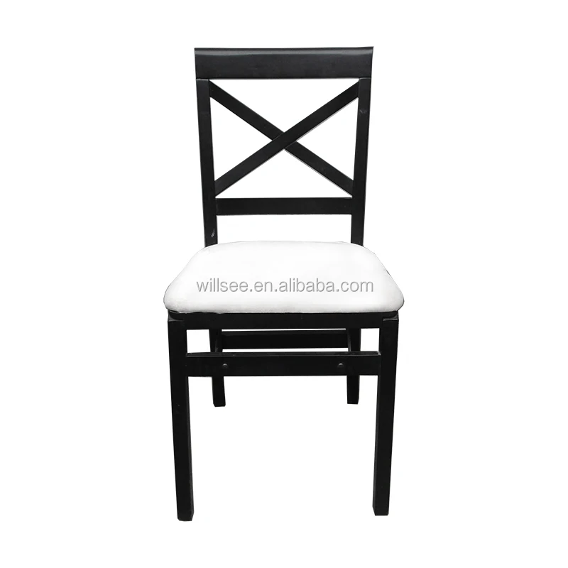 black wooden folding chairs