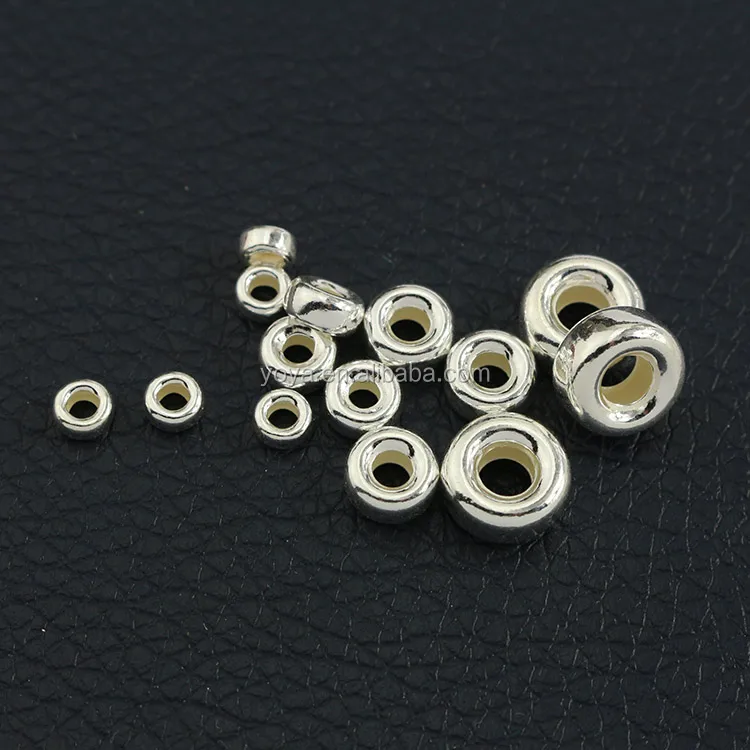 

S1565 Sterling silver Rondelle Spacer Beads925 Silver Donut Spacer beads