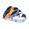 Wholesale fancy fashion canvas material blue ivory orange five star copper personalized pet dog collars