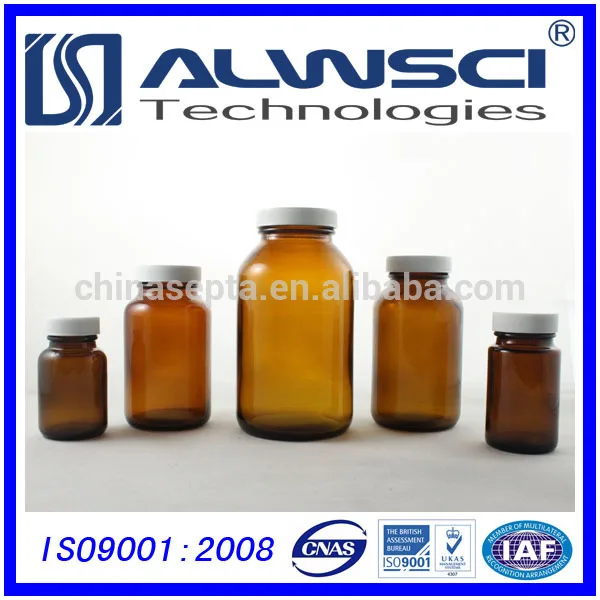 
Lab storage amber glass bottles 20ml 60ml 120ml with plastic screw cap 
