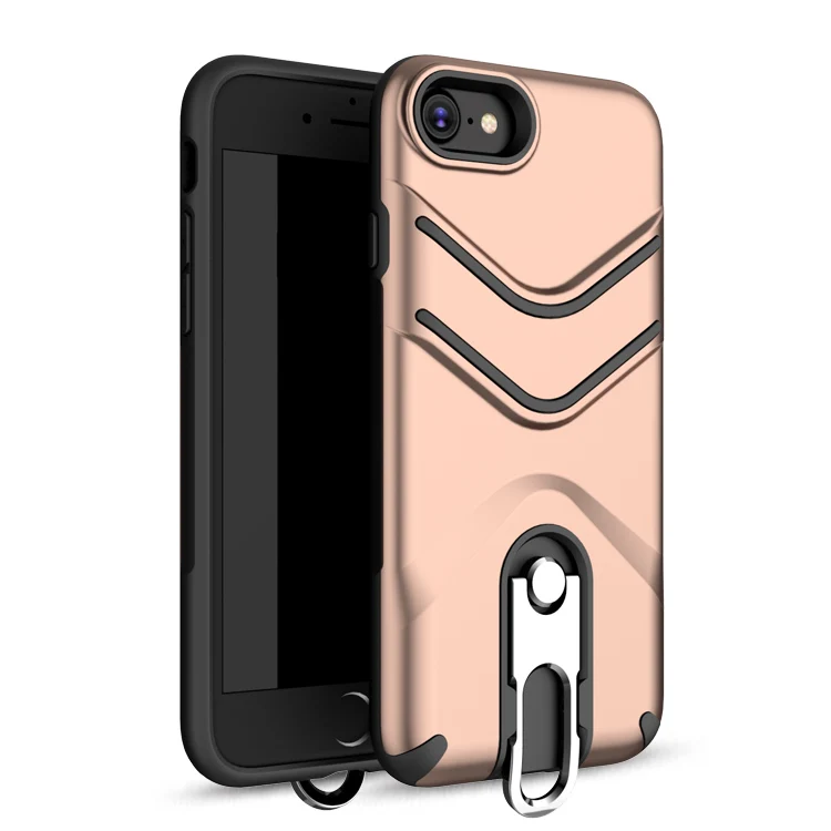 

Mobile phone accessories factory tpu pc metal kickstand for iphone 8 8plus case back cover, 6 colors