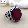 Factory cheap price thai silver ring red agate silver ring for men