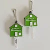 Custom House Shape 3D Soft PVC Green Silicone Rubber Key Caps Key Cover