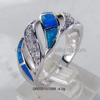 

Silver Ring With Opal Stone , 925 Silver Ring With Blue Stone Ring , Accepted By paypal