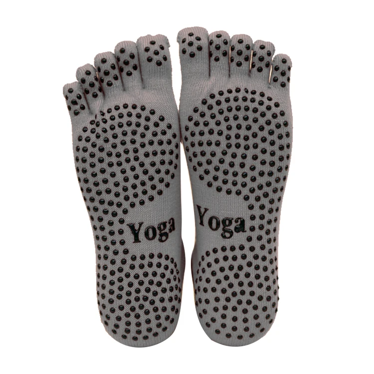
Wholesale Stock Non Slip Five Toe Anti Slip Cotton Yoga Pilates Socks Grip 