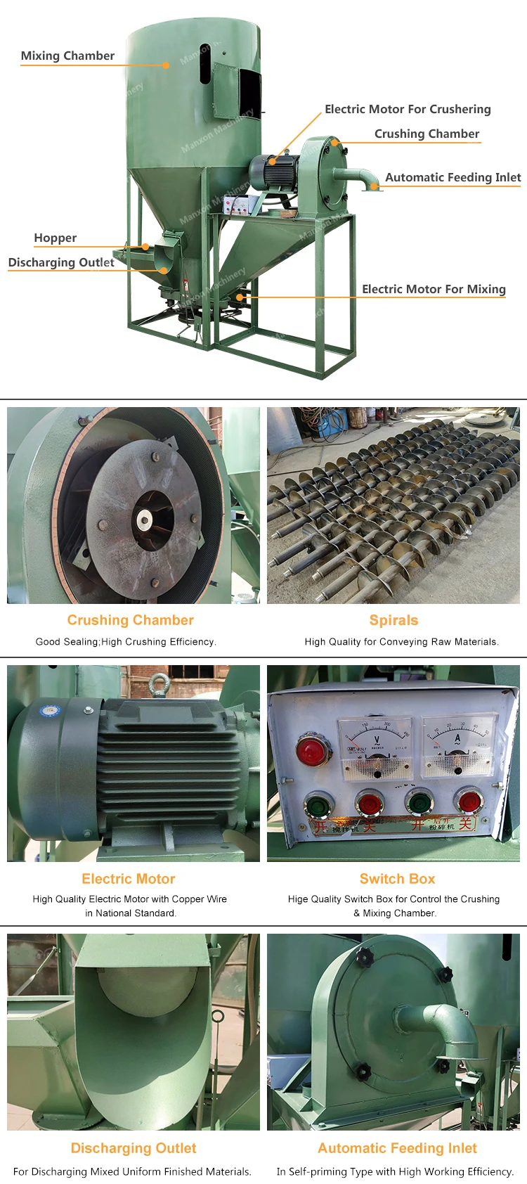 High Production Used Feed Mixer Electric Motor Feed Mixer 1000 kg Price