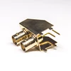Right Angle Golden BNC Connector 2 Pin PCB Type BNC Connectors for CCTV
