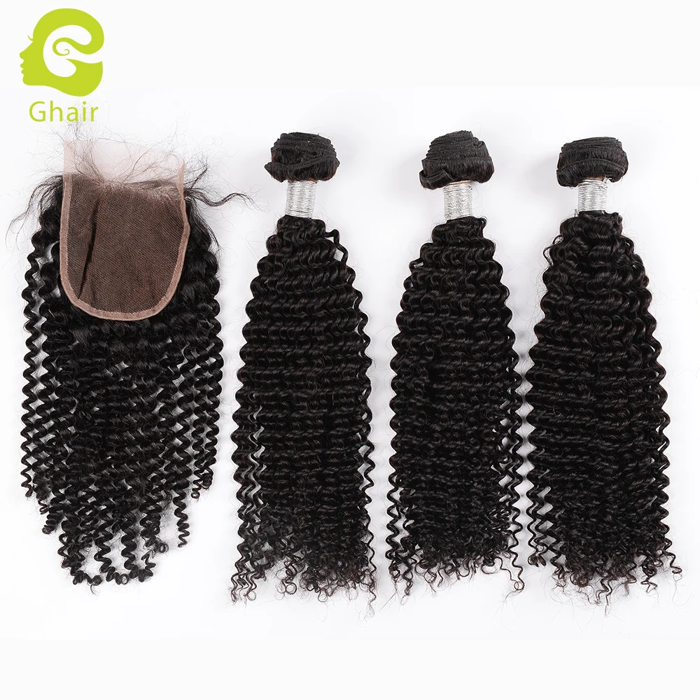 

Free shipping Color 1B# Peruvian Human Hair Bundles With Lace Closure, N/a