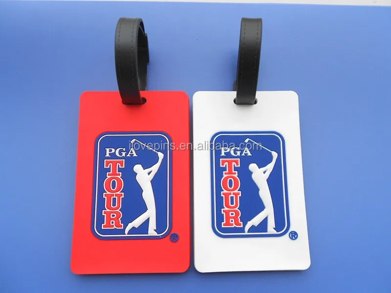 Pga Tour Custom Soft Pvc Golf Bag Tag Luggage Tag Buy Golf Logo Bulk Soft Pvc Luggage Tags