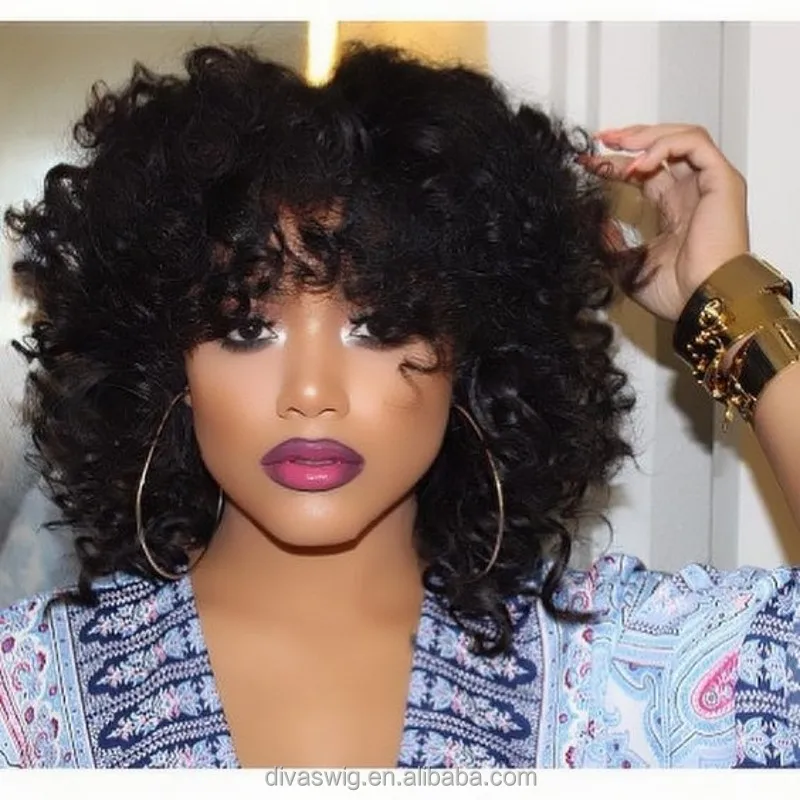 

Short natural afro wigs for black men,100 human hair afro twist wigs
