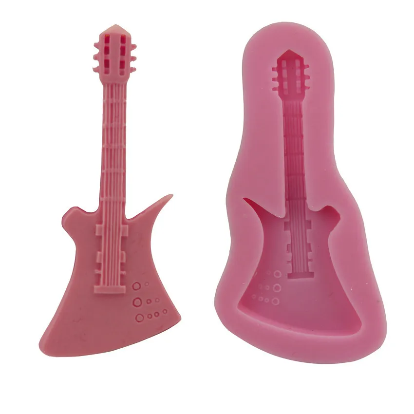 

3D Guitar Shape Cake Molds Embossed Liquid Silicone baking mold, Random