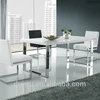 Modern metal dining room rectangular tables strong 201 stainless steel base