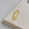 Delicate Adjustable 925 Sterling Silver Chain Ring Gold Plating Stackable Minimalist Cross Ring