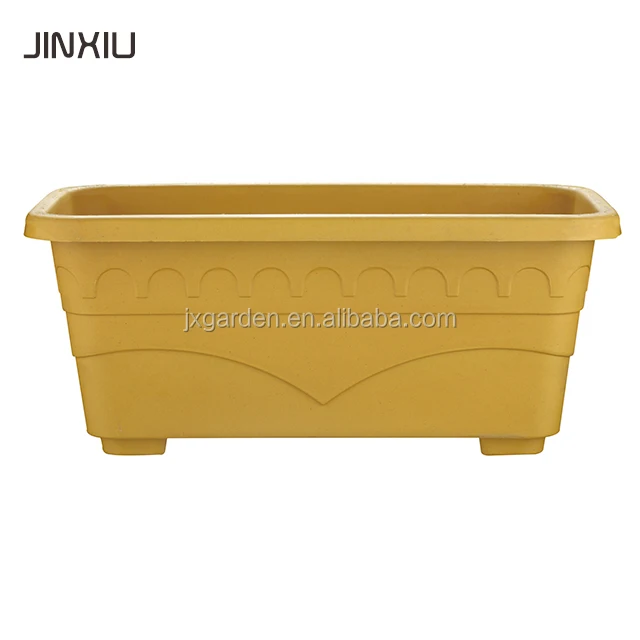 
Rectangle Balcony Plastic Flower Pot Large Outdoor Plant Pot 