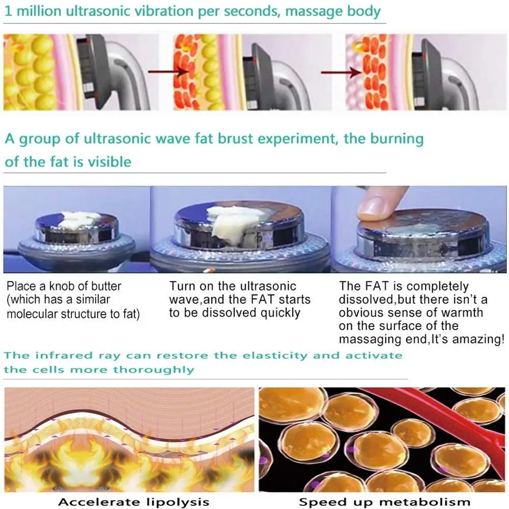 3 in 1 EMS Body Slimming Fat burning Massager Infrared ultrasound reduce weight Anti aliphatic mass Cosmetic instrument