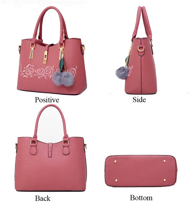 
3Pcs Leather Bags Handbags Women Famous Brand Shoulder Bag Female Casual Tote Women Messenger Bag Set Bolsas Feminina 