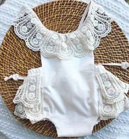 

White Newborn Baby Lace Romper Kids Petti Rompers Sleeveless M90330