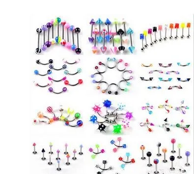 

Colorful Eyebrow Lip Tongue Nose Navel Belly Button Studs Body Piercing