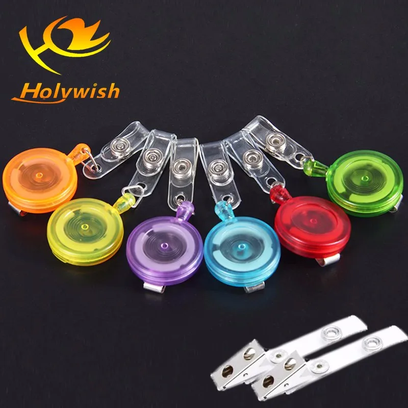 Diy Plastic Retractable Keychains Badge Holder Pull Reel With Custom
