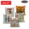 G&D African Woman Cushion Cover Printing Dancing Africa Bedroom Ethnic Cushion Pillowcase