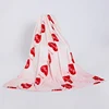 2018 soft promotion polyester heart printing flannel fleece 1 ply wool blanket woven price