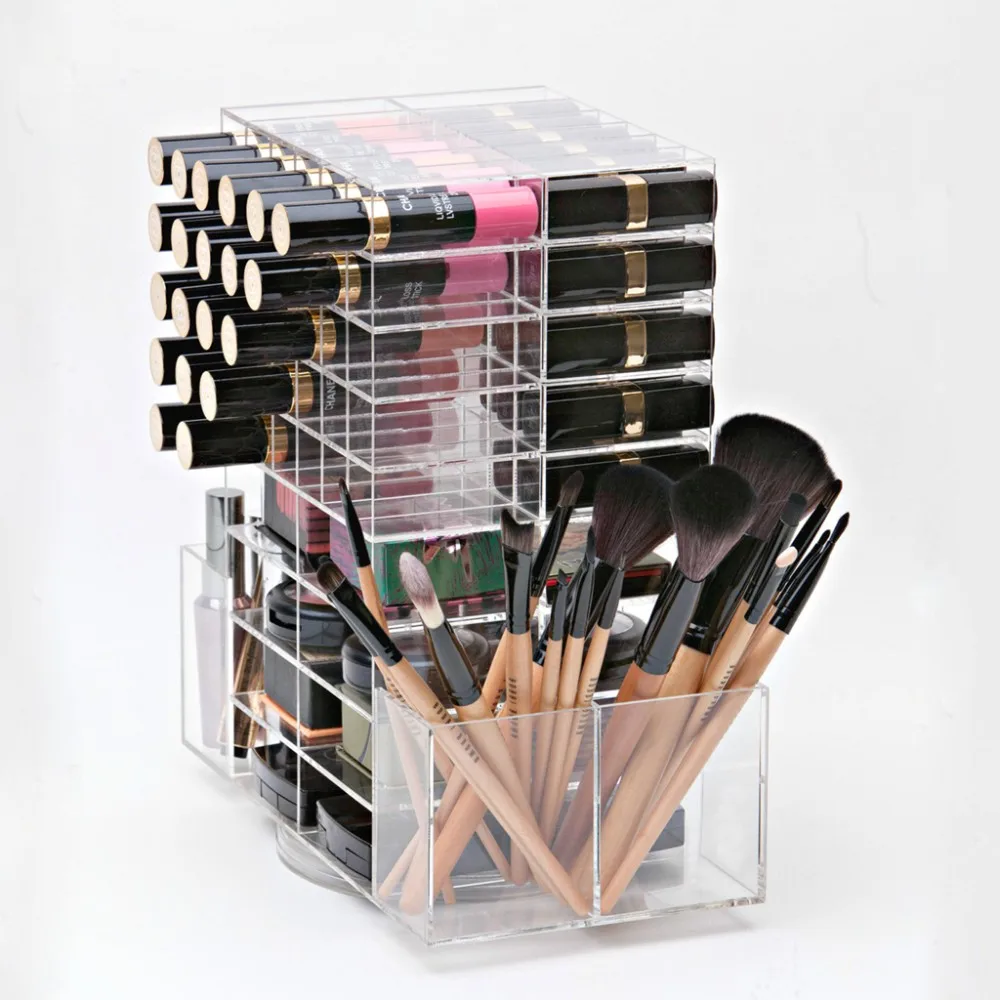 Spinning Acrylic Lipstick Holder Organizer,Rotating Acrylic Makeup