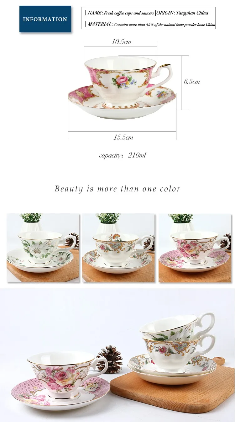 Kapok design royal turkish tea cups fine bone china tea cups saucers