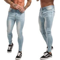 

2020 new fashion skinny jeans light bule mens trousers distressed skinny jeans men