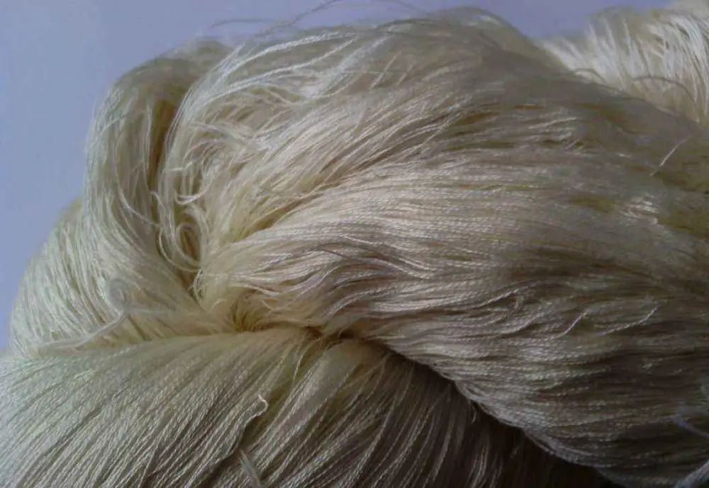 
100% Mulberry Spun Silk Yarn 120Nm/2 Super Grade Quality Bleached or Dyed 