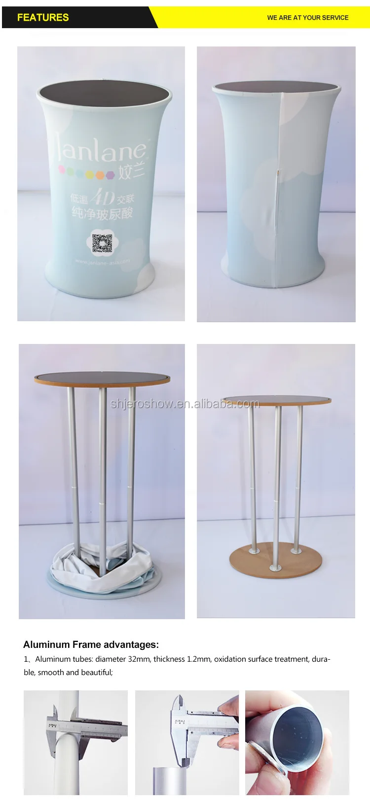 Oval table counter details