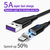 

2019 New 5A Fast Data Sync Charging Cord Type C Magnetic USB Cable for Huawei