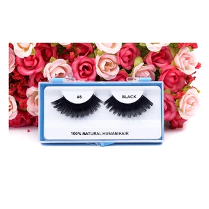 Private Label Wispy Hand Made Type 3D Human Hair False Eyelashes